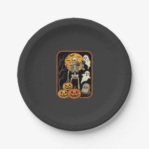Prato De Papel Fitness Halloween Esqueleto Fantasma Abóbora Trein