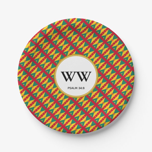 Prato De Papel FLAG Celebração GRENADA Partido Herança de Anivers (Frente)