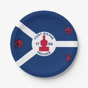 Prato De Papel Flag Fort Wayne, Indiana Paper Plates