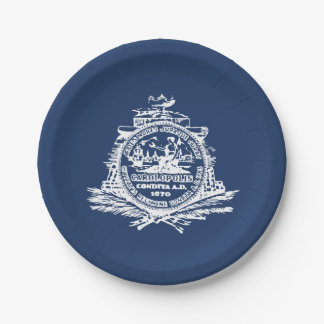 Prato De Papel Flag of Charleston, South Carolina Paper Plates