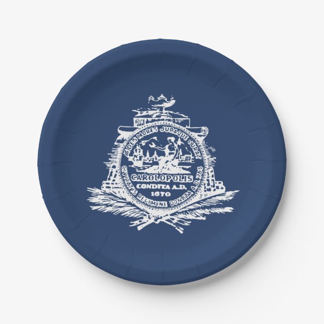 Prato De Papel Flag of Charleston, South Carolina Paper Plates (Frente)