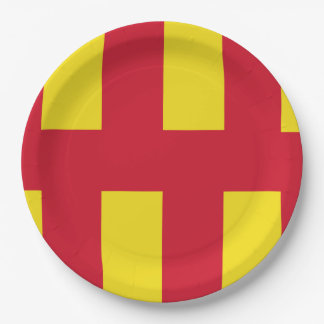 Prato De Papel Flag of Northumberland Paper Plates