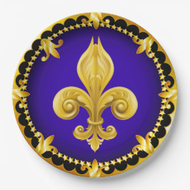 Prato De Papel Fleur de Lis Party Goods Paper Plate