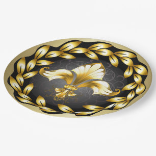 Prato De Papel Fleur de Lis Party Goods Paper Plate