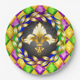 Prato De Papel Fleur de Lis Party Goods Paper Plate
