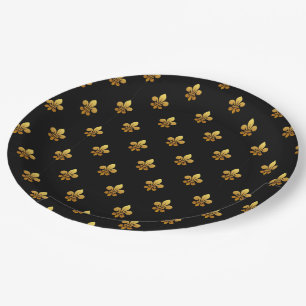 Prato De Papel Fleur de Lis Party Goods Paper Plate