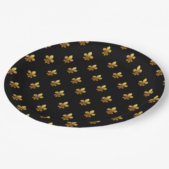 Prato De Papel Fleur de Lis Party Goods Paper Plate (Inclinado)