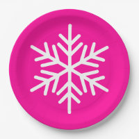 Floco de Neve Alpino Branco Grande Festivo em Rosa