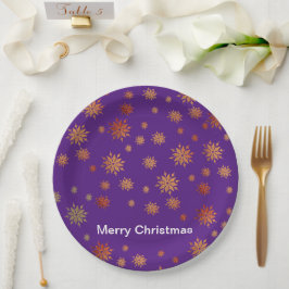 Prato De Papel flocos de neve, flocos de neve ouro, placa de jant