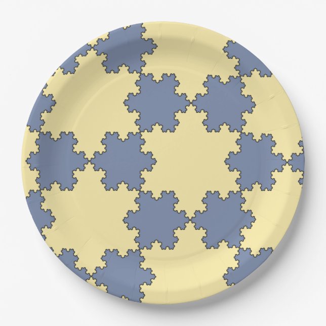 Prato De Papel Flocos de neve Koch Tesselados (Padrão Fratural) (Frente)