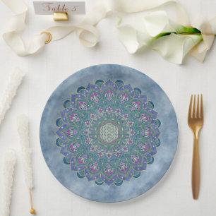 Prato De Papel Flor Da Vida - Estilo De Mandala Índia 1
