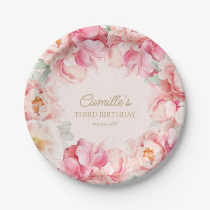 Prato de Papel Flor de Cerejeira Rosa para Anivers