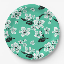 PRATO DE PAPEL FLOR DE CEREJEIRA - SAKURA (MINT)