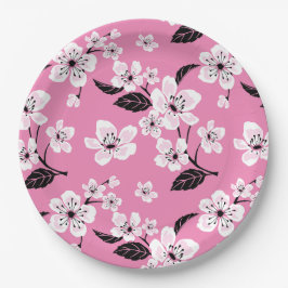 PRATO DE PAPEL FLOR DE CEREJEIRA - SAKURA (ROSA CLARO)
