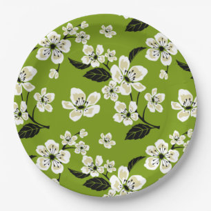 PRATO DE PAPEL FLOR DE CEREJEIRA - SAKURA (VERDE MATCHA)