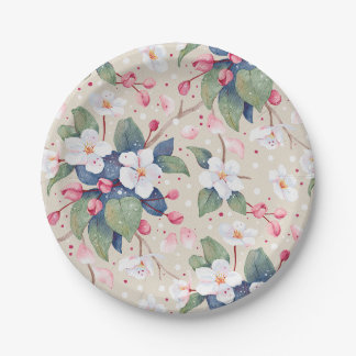 Prato De Papel Flor de Maçã (Branco Albescente)