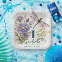 Flor de Nascimento de Setembro Aster & Libélula