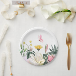 Prato De Papel Flor de rosas rústicos rosa