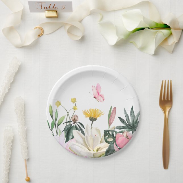 Prato De Papel Flor de rosas rústicos rosa (Casamento)