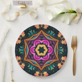 Prato De Papel Flor Floral Rosa-Paisley 6a4