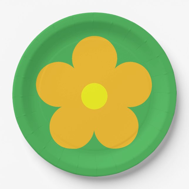 Prato De Papel Flor Laranja (Frente)