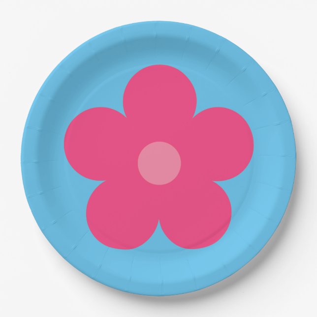 Prato De Papel Flor rosa (Frente)