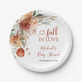 Prato De Papel Flor selvagem russo elegante cai no Chá de fraldas