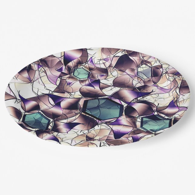 Prato De Papel Flor virtual bagunçada em tons gradiente (Inclinado)