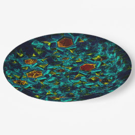 Prato De Papel Flor virtual em azul gradiente, estilhaçada