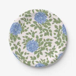 Prato De Papel Florais de Hydrangea azul e verde