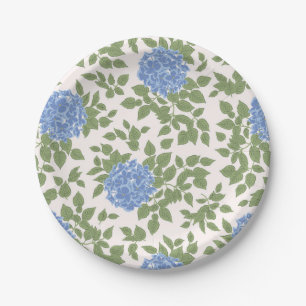Prato De Papel Florais de Hydrangea azul e verde