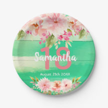 Florais de madeira verde-festa de aniversário 18