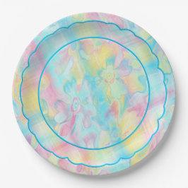 Prato De Papel Florais-Xadrez-1-Scallop Pintados-Grãos