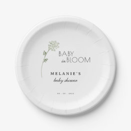 Prato De Papel Floral Baby in Bloom Baby Shower