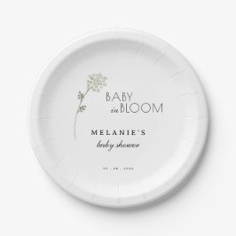Prato De Papel Floral Baby in Bloom Baby Shower