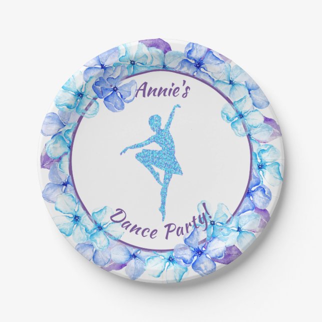 Prato De Papel Floral Ballerina Dance Paper Plates (Frente)