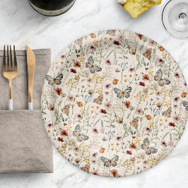 Prato de Papel Floral Boho
