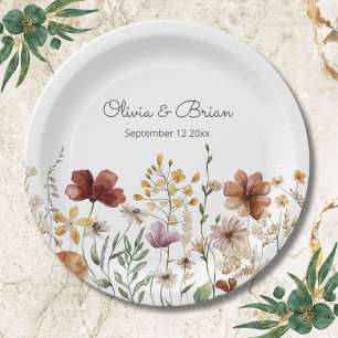 Prato De Papel Floral Bonito de Flor Silvestre Personalizado em A