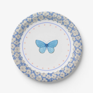 Prato De Papel Floral Butterfly Plate Tea Party