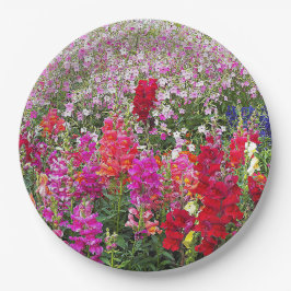 Prato De Papel Floral Colorida do Jardim Snapdragon