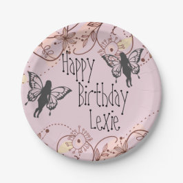 Prato De Papel Floral Fantasy Fairies Birthday Plates