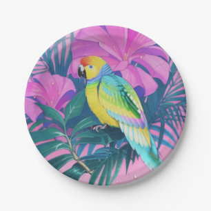 Prato De Papel Floral/Havaí/Tropical/papagaio