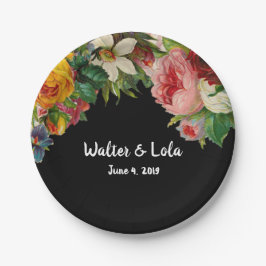 Prato De Papel Floral Noir