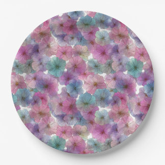 Prato De Papel Floral Primavera Rosa e Verde Pastel Vintage