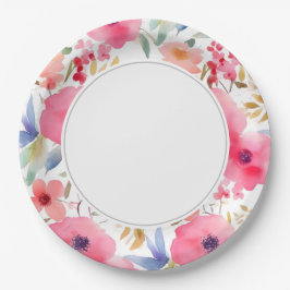 Prato De Papel Floral Púrpura Azul