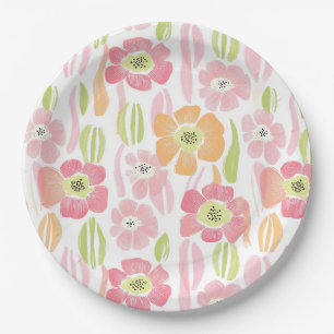 Prato De Papel Floral Retro Pastel (1)
