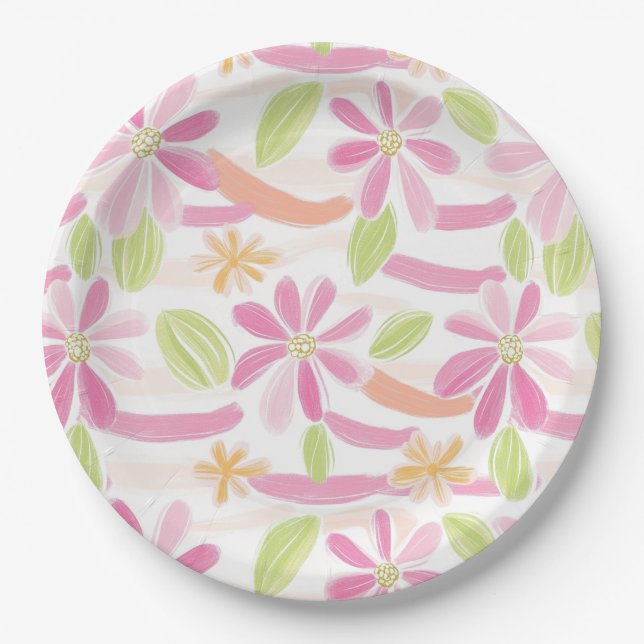 Prato De Papel Floral Retro Pastel (2) (Frente)