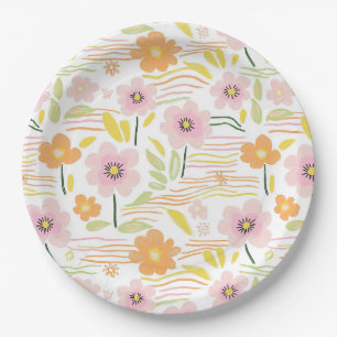Prato De Papel Floral Retro Pastel (7)