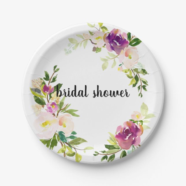 Prato De Papel Floral Rosa Turvo (Frente)