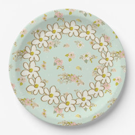 Prato De Papel Floral Vintage Bonito Daisy Chic Desgastado